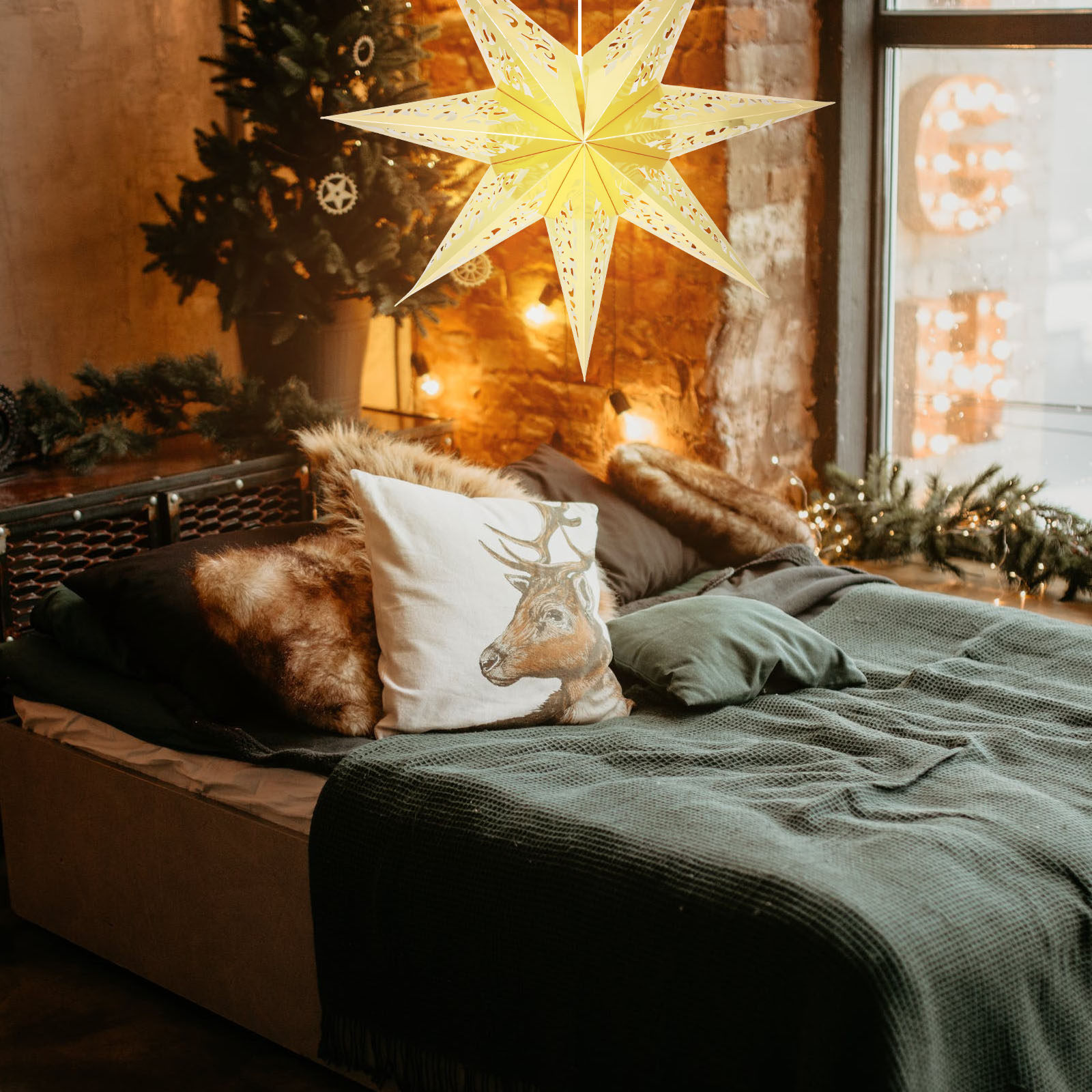 Lantern Paper Solar - 2個入り、七角形のソーラー装飾ランプシェード、クリスマスデコレーション、屋内用、紙製ランタン、家庭用アクセサリー、照明