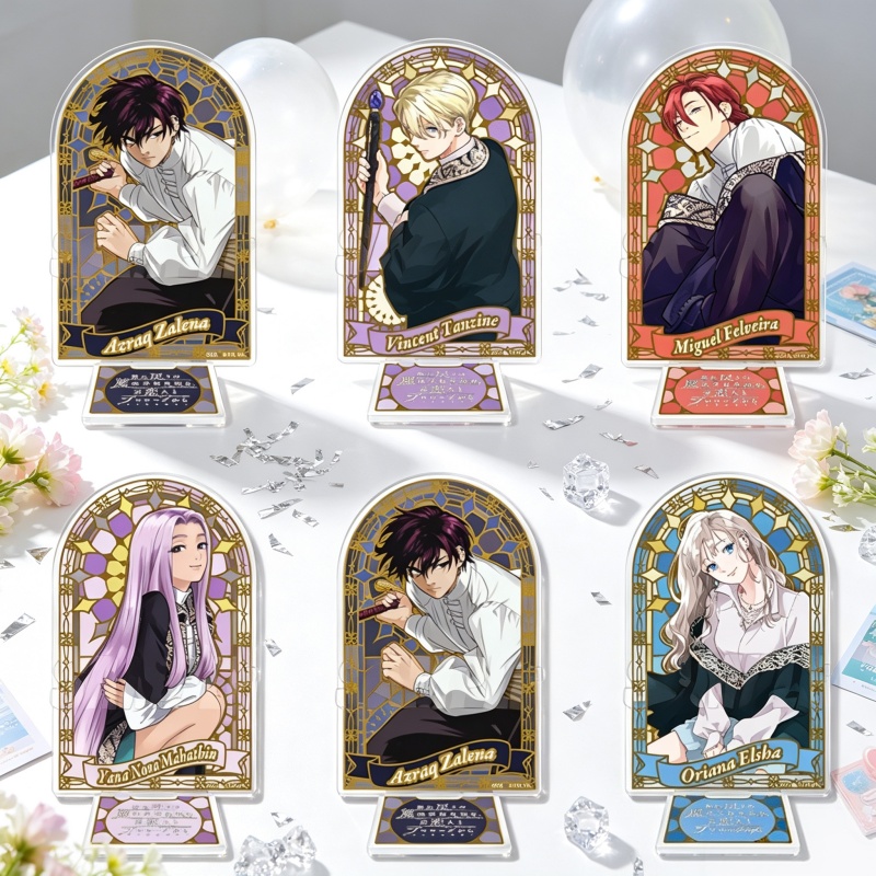 Decor Lighting Returns - アニメ「死から帰還」15cmアクリルスタンドフィギュアキーチェーン オリアナ、エルシャ、ミゲル・フェルベイラ、ヴィンセント・タンジン。本棚の装飾に。