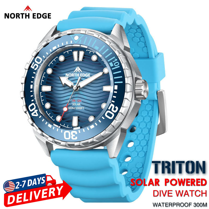 Lantern Paper Solar - NORTH EDGE 2026 新型TRITONソーラーパワーダイブウォッチ メンズ高級デジタル腕時計 316Lステンレススチールケース