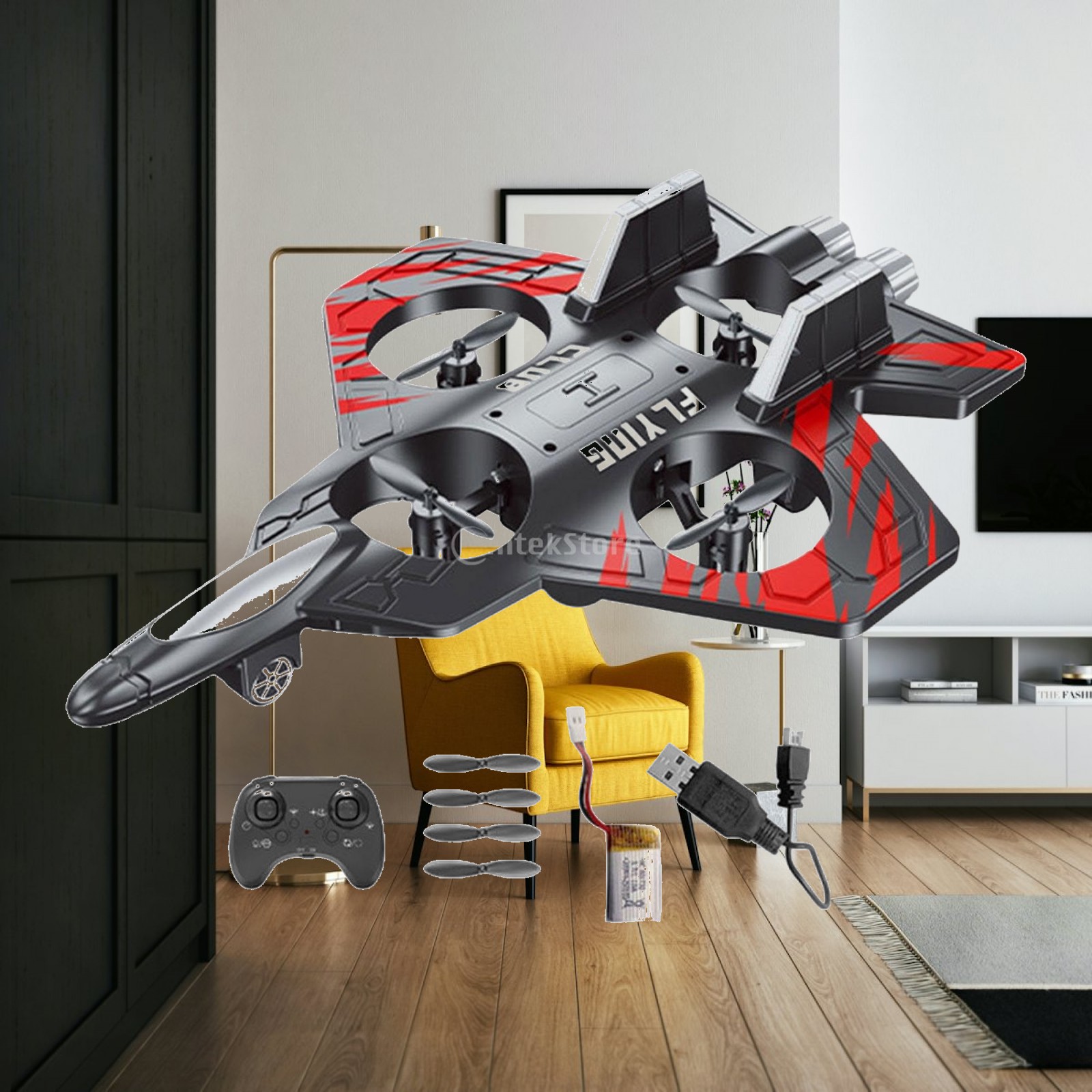 Decor Lighting Returns - フォーム製リモート飛行機 軽量で光シミュレーション装飾付き 子供用RC飛行機 家庭用ギフトプレゼント 子供の日 庭用