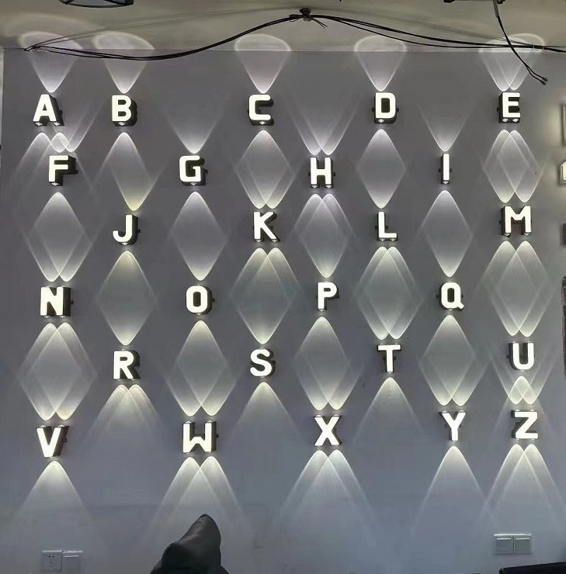 Led Lighting Decor - 屋外IP65防水壁掛け照明 室内照明 ホームデコレーション 店舗・レストラン用広告文字 26文字モデル ウォールランプ