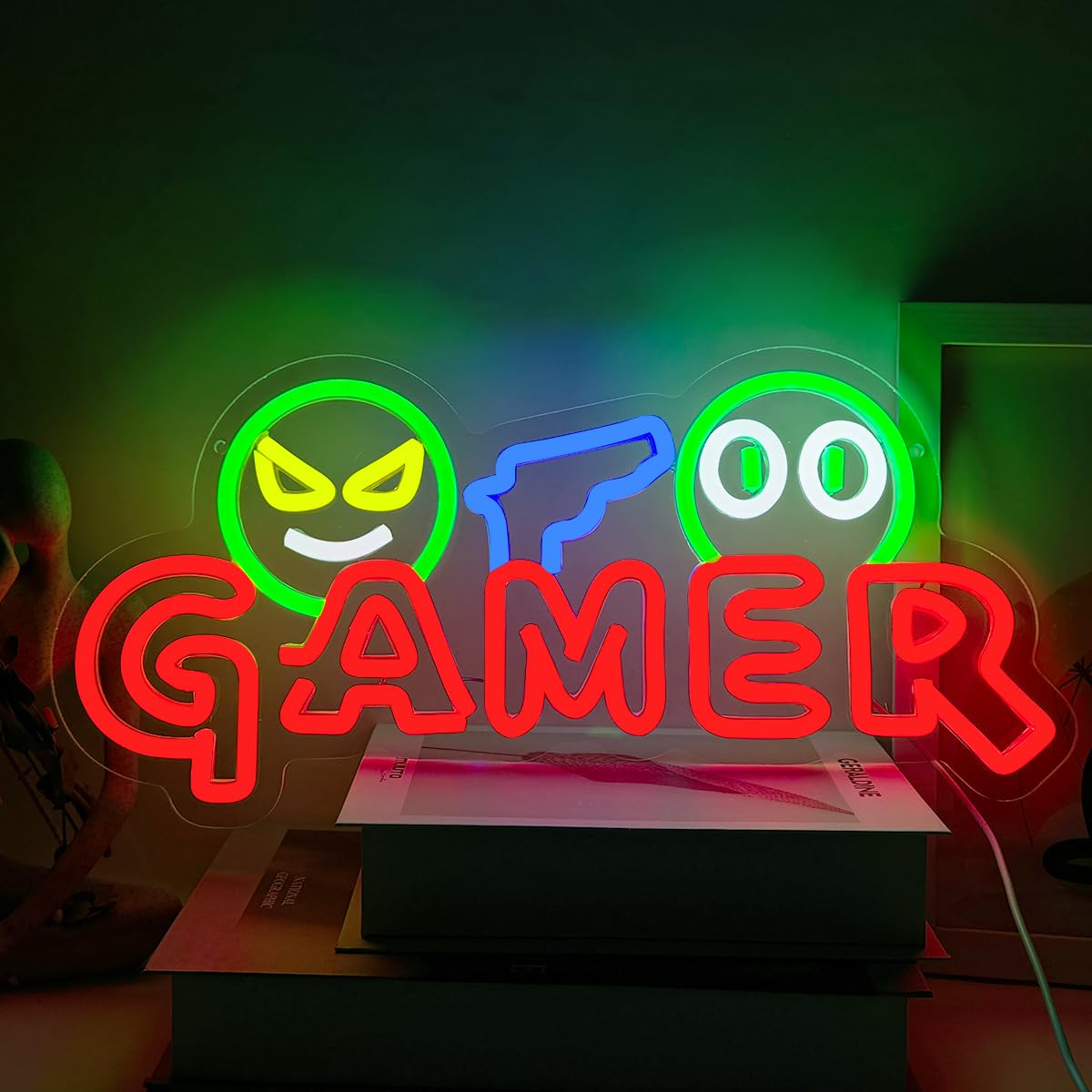 ゲーマー向けネオンサインLEDウォールライト、カスタマイズ可 - Lighting Christmas Decor のレビューと価格