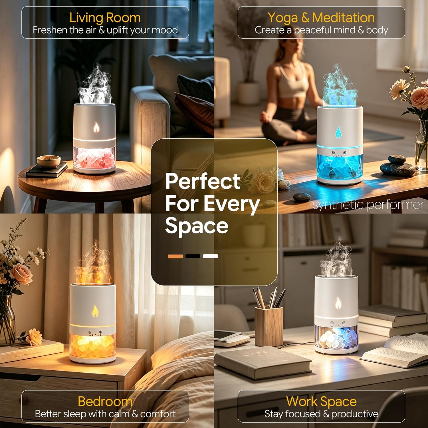 5つの機能が1つになったヒマラヤ岩塩ランプ。超音波式アロマデ - Himalayan Salt Lamp のレビューと価格