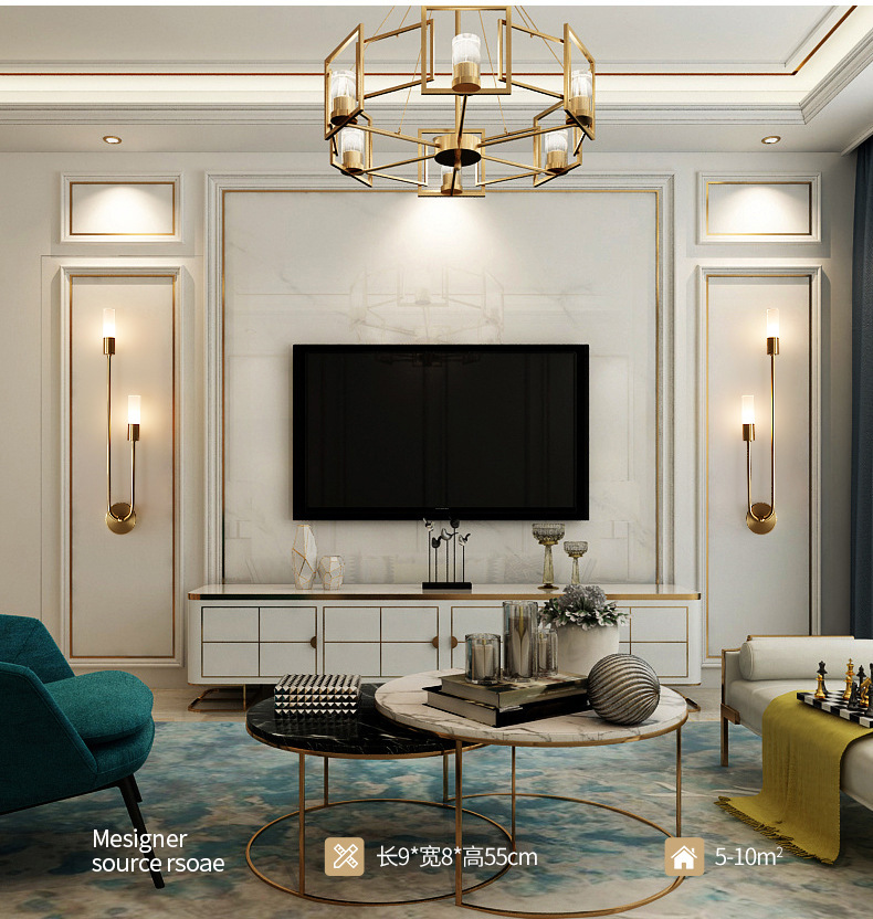 レトロ背景リビングルーム通路寝室ランプベッドサイド北欧クリエ - Led Lighting Decor のレビューと価格