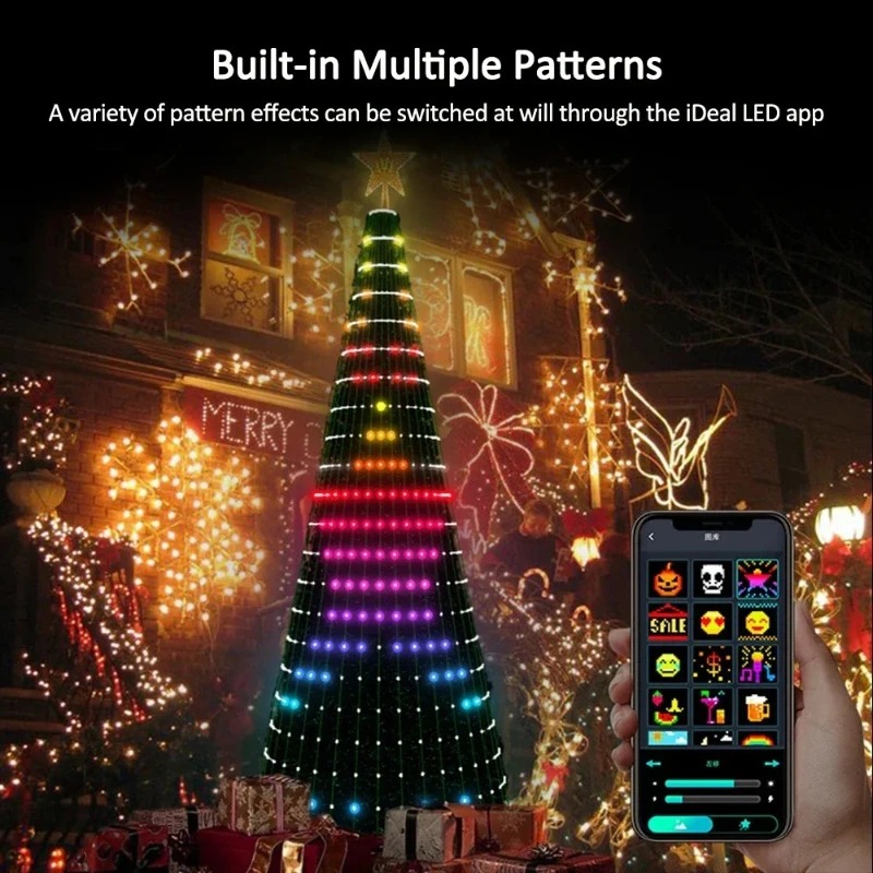 スマートRGBクリスマスツリートッパーライト、Bluetoo - Lighting Christmas Decor のレビューと価格