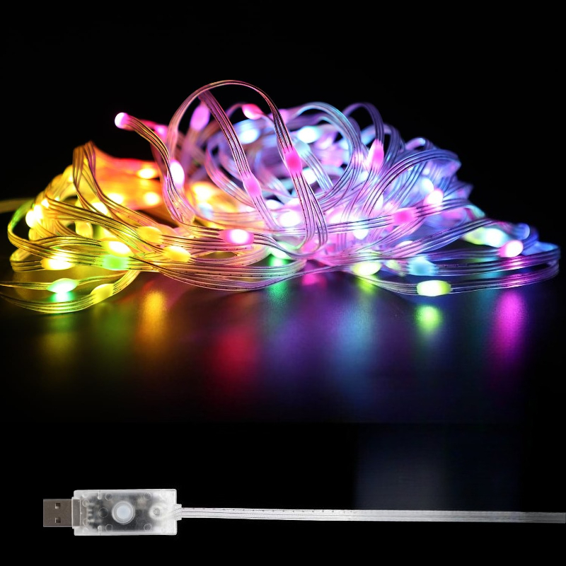 5/10M RGBIC USB LEDストリングライト、Bl - Lighting Christmas Decor のレビューと価格