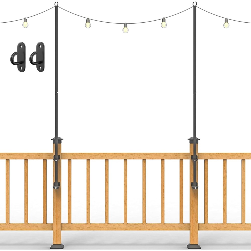 2パックのストリングライトポール - ステンレススチール製6 - Furniture Lighting & Decor Magazine のレビューと価格