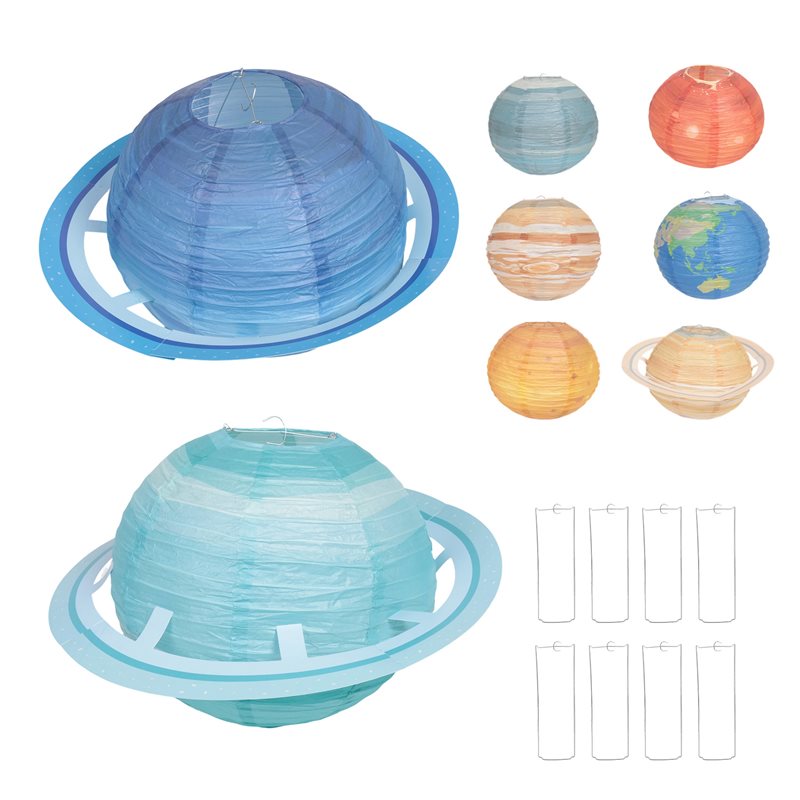 A93Z 8個入り宇宙紙提灯 マルチカラー太陽系惑星提灯 1 - Lantern Paper Solar のレビューと価格