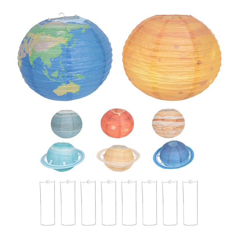 A93Z 8個入り宇宙紙提灯 マルチカラー太陽系惑星提灯 1 - Lantern Paper Solar のレビューと価格