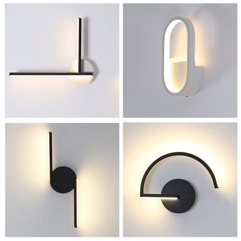 モダンな北欧LEDウォールランプ、ミニマリストブラック幾何学 - Led Lighting Decor のレビューと価格