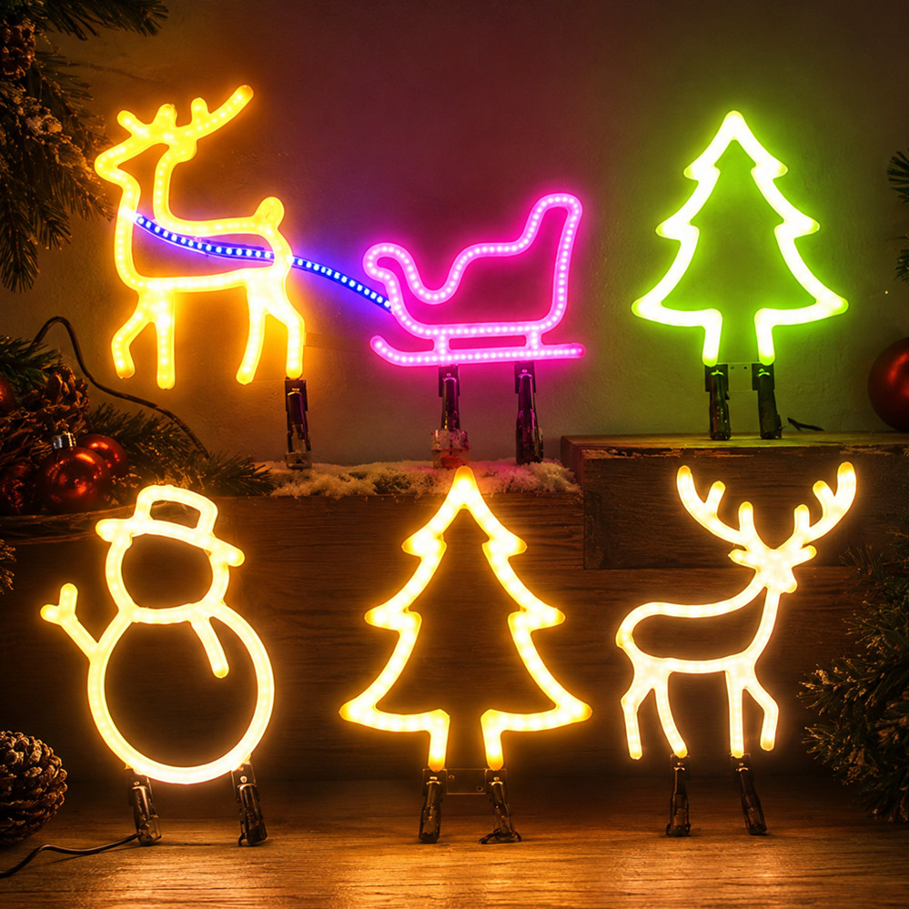 クリスマスデコレーション LEDネオンサインライト 鹿の頭  - Lighting Christmas Decor のレビューと価格