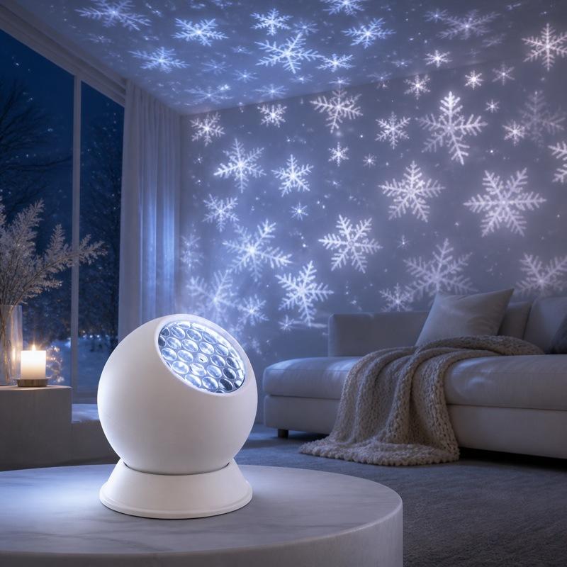 クリスマスLEDスノーフレークプロジェクターライト、間接照明 - Lighting Christmas Decor のレビューと価格