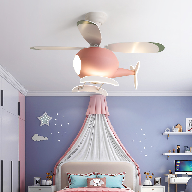現代のクリエイティブ漫画飛行機ファンライトシンプルな装飾 L - Led Lighting Decor のレビューと価格