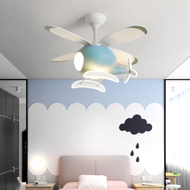 現代のクリエイティブ漫画飛行機ファンライトシンプルな装飾 L - Led Lighting Decor のレビューと価格