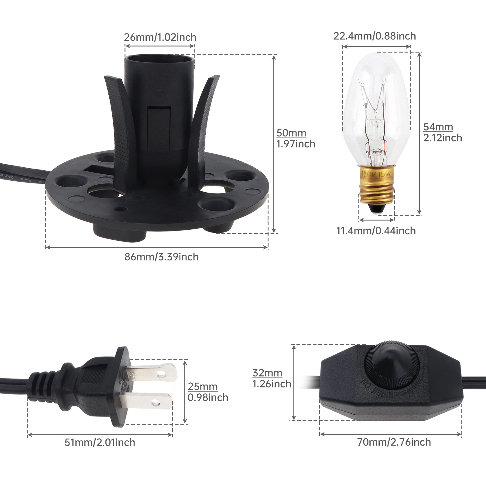 ヒマラヤ岩塩ランプ用コード（調光スイッチ付き、電球付き）SP - Himalayan Salt Lamp のレビューと価格