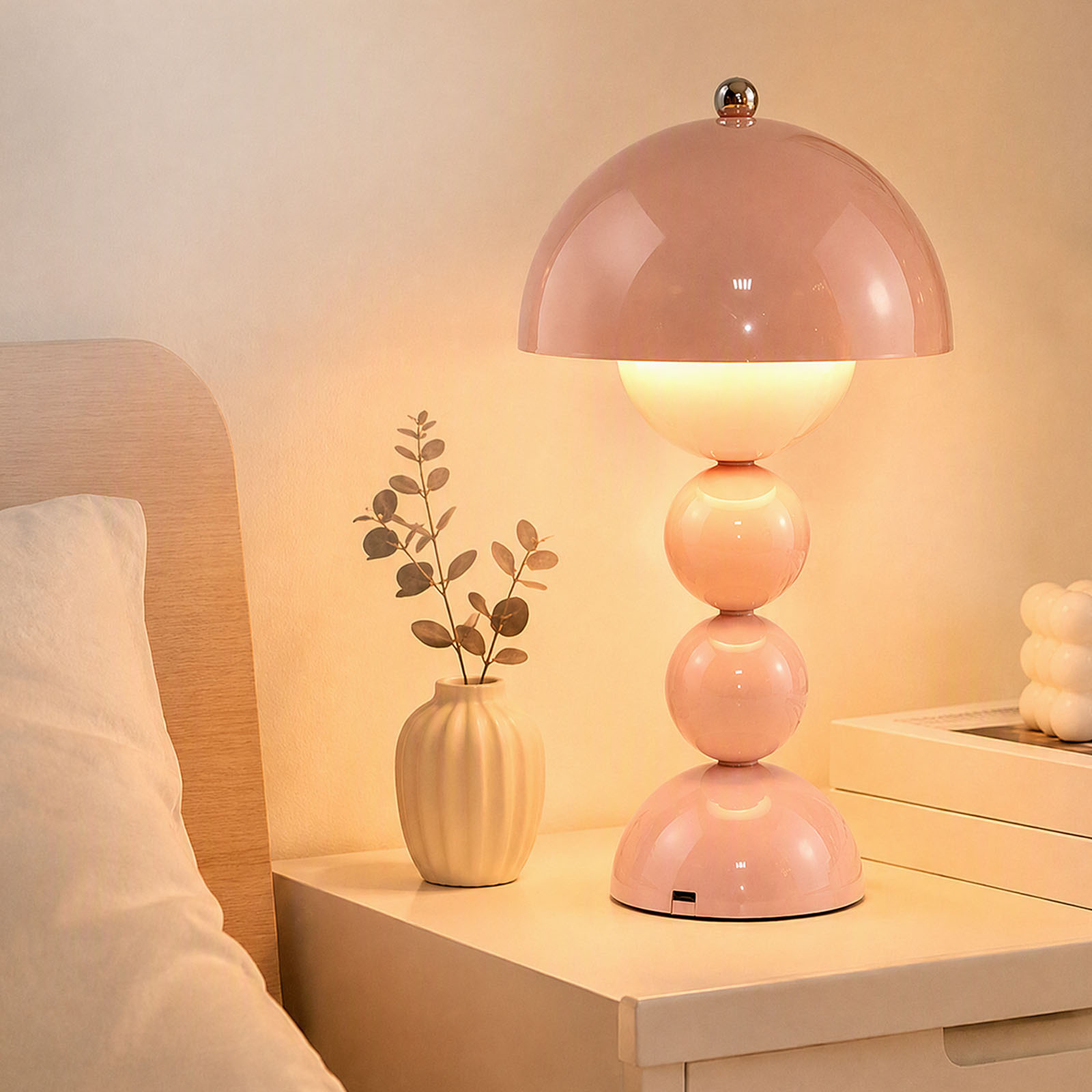 ヴィンテージ風のきのこ型テーブルランプ。USB接続で、3段階 - Led Lighting Decor のレビューと価格