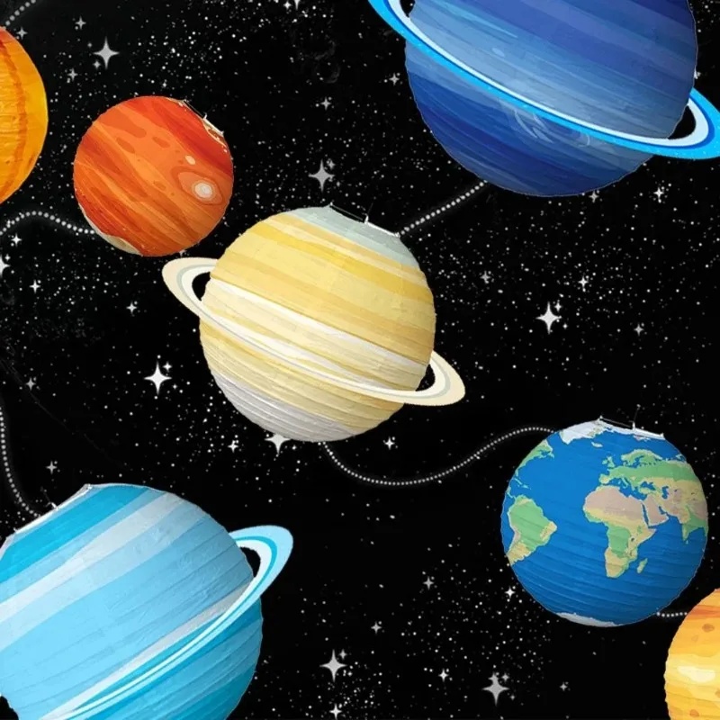 8つの惑星をモチーフにした宇宙ペーパーランタン。子供向けのソ - Lantern Paper Solar のレビューと価格