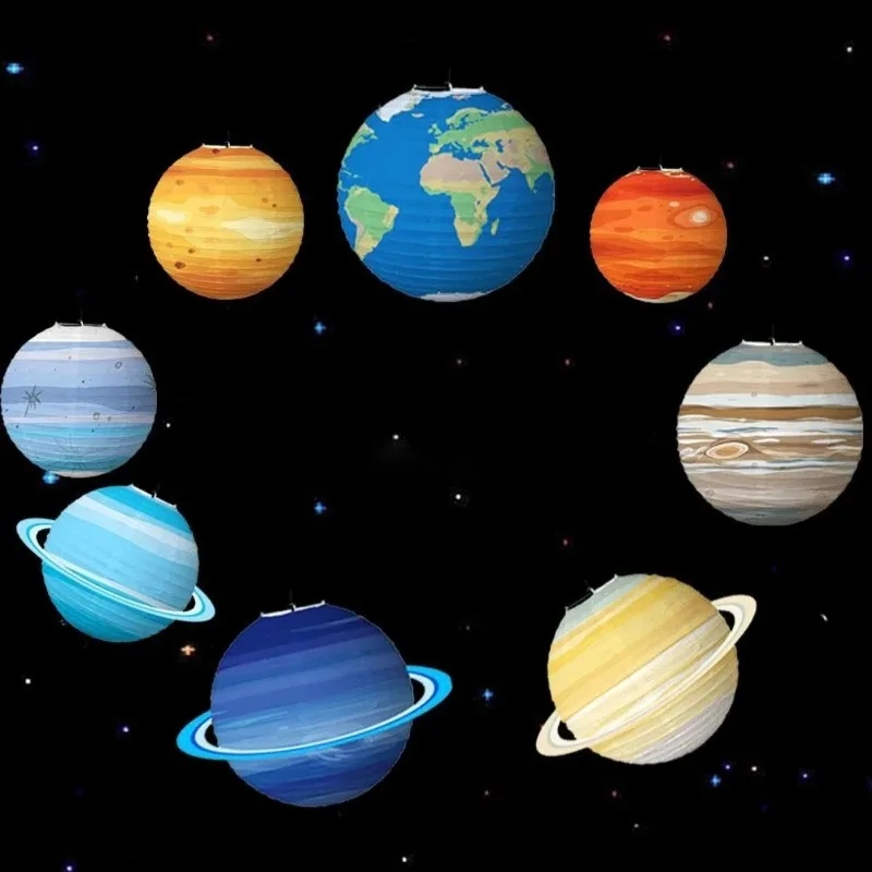 8つの惑星をモチーフにした宇宙ペーパーランタン。子供向けのソ - Lantern Paper Solar のレビューと価格